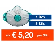 Atemschutzmaske FFP3 R D mit Ventil und Kopfband 