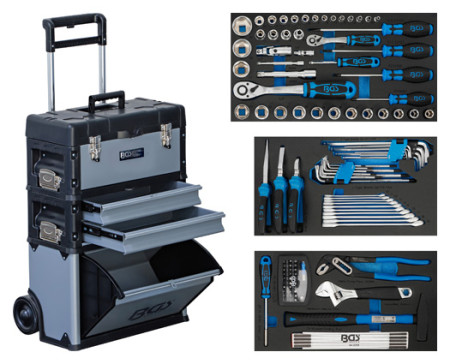 Montagewagen fahrbar inkl. Werkzeug-Sortiment 111-tlg. 
