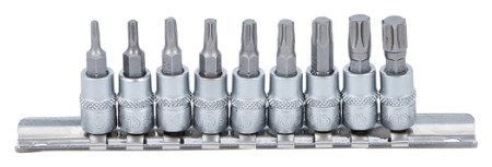 Bit-Einsatz-Satz Innenv. 1/4" T-Profil (für Torx) T10 - T50 
