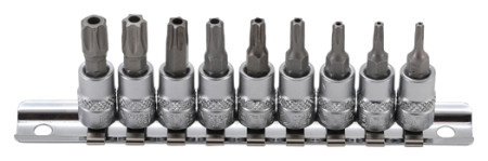 Bit-Einsatz-Satz 1/4" TP (Torx) mit Bohrung T10-T50 9-tlg. 