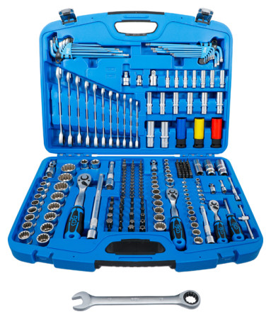 Steckschlüssel-Satz "Gear Lock" 1/4"-3/8"-1/2" 218-tlg. 