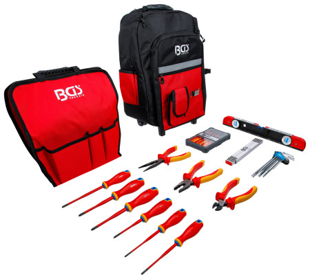 VDE-Werkzeugrucksack | 27 VDE-Werkzeuge | fahrbar | BGS 