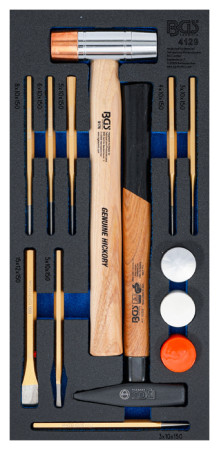 Werkstattwageneinlage 1/3: Hammer- und Meißel-Satz 14-tlg. 