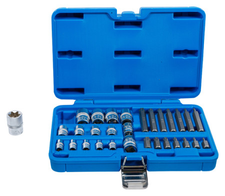 Bithalter/Steckschlüsselhalter-Satz 1/4"-3/8"-1/2" Torx 30-tlg. 