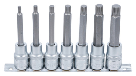 Bit-Einsatz-Satz 1/2" Innenvielzahn (XZN) M5-M14 7-tlg. 