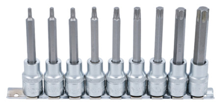 Bit-Einsatz-Satz Innenv. 1/2" T-Profil (für Torx) 9-tlg. 