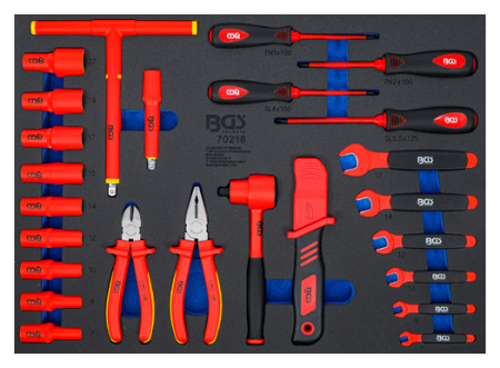 Werkstattwageneinlage 3/3: VDE-Steckschlüssel-Satz 3/8" 26-tlg 