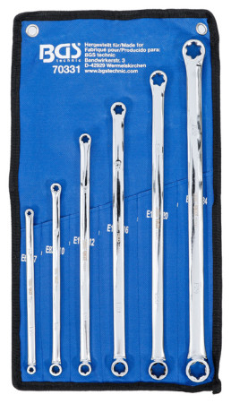 Doppel-Ringschlüssel-Satz E-Profil extra lang 6-tlg. 