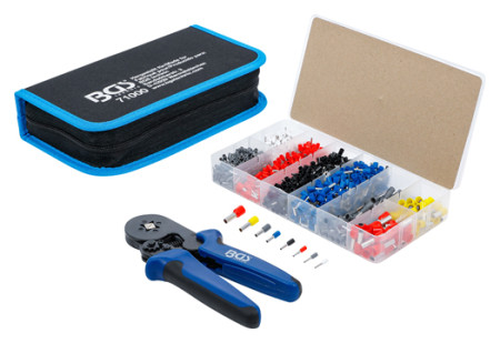 Crimpzange f. Aderendhülsen 0,25-10mm², m. Aderendhülsen-Sort. 
