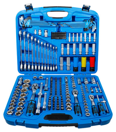 Steckschlüssel-Satz Wellenprofil 1/4"-3/8"-1/2" 218-tlg. 