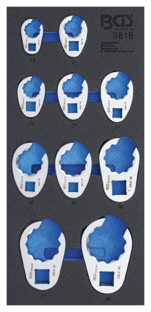 Werkstattwageneinlage 1/3: Hahnenfußschlüssel-Satz 10-tlg. 