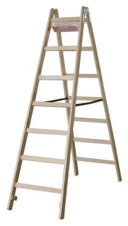 Holz-Sprossen-Stehleiter MOSER 