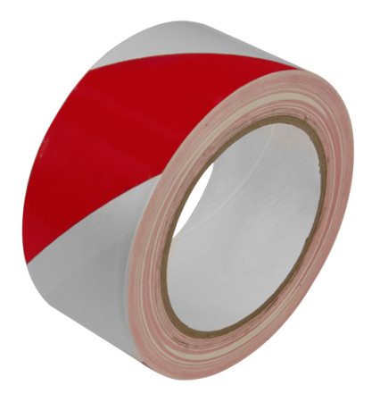 Warn-Klebeband PVC, 50 mm, rot-weiß 