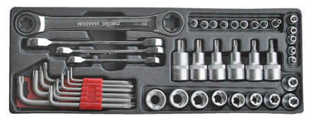Werkzeugsatz Steckschlüssel TORX 1/2" und 1/4" 43-tlg. 