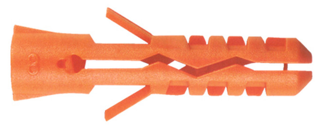MUNGO 25-Pack Orange Nylon Dowels 12x60mm - Heavy Duty Wall Anchors For Solid Materials, Screws 8-10mm