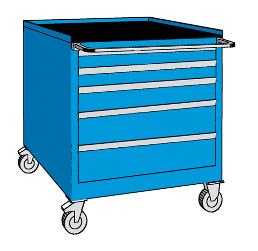 Schubladenschrank, fahrbar, 5 Laden, 564 x 572 x 815 (h) mm