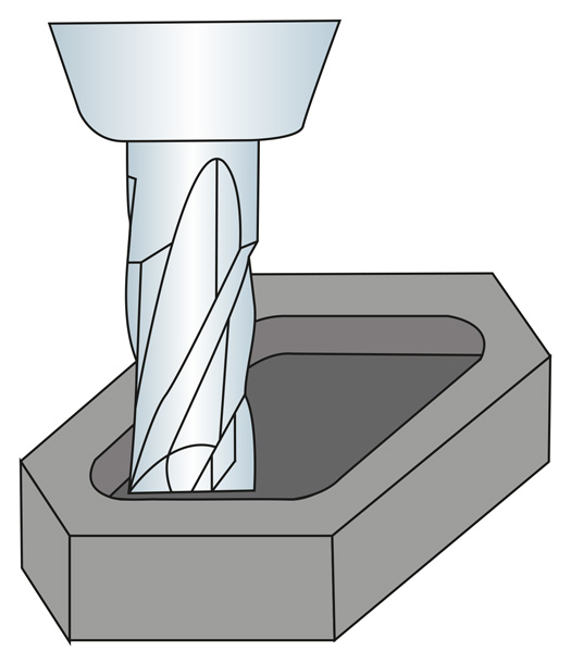 Bohrnutfräser 3-Schneider HSSE-Co8
